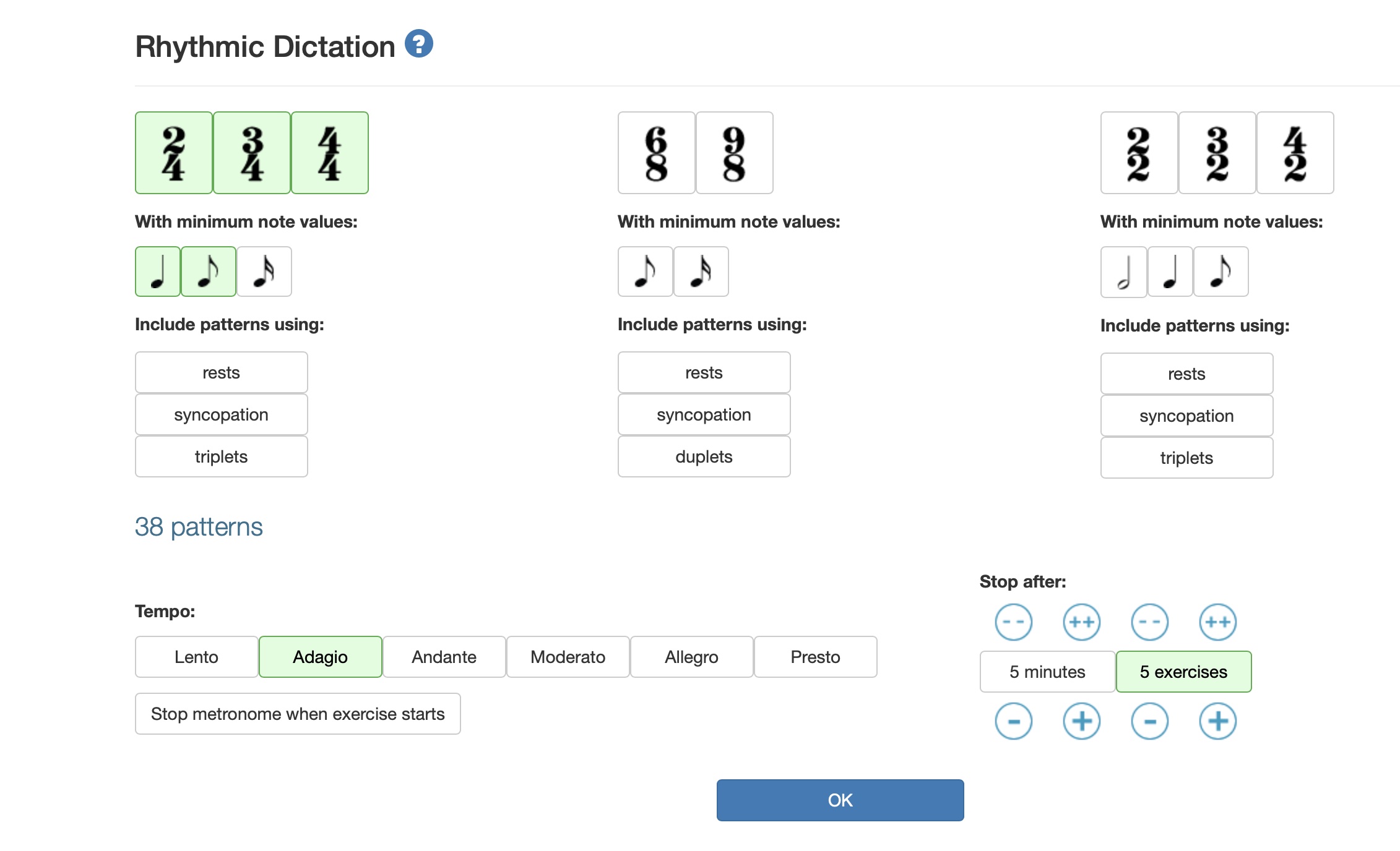 dictation settings