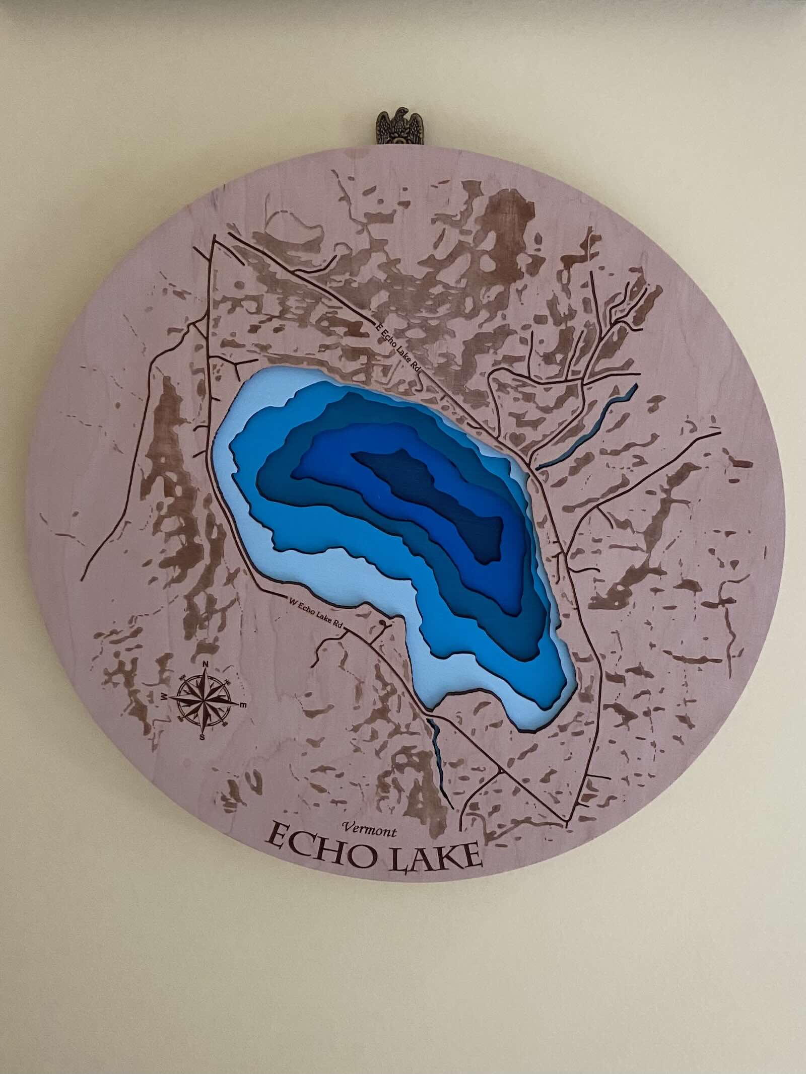 relief carved chart of Echo Lake