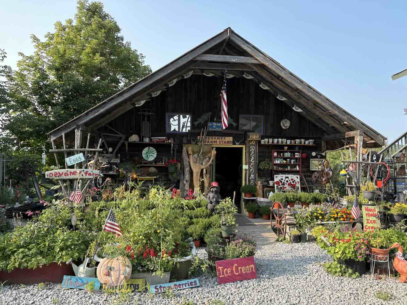 farmstand and antique shop exterior