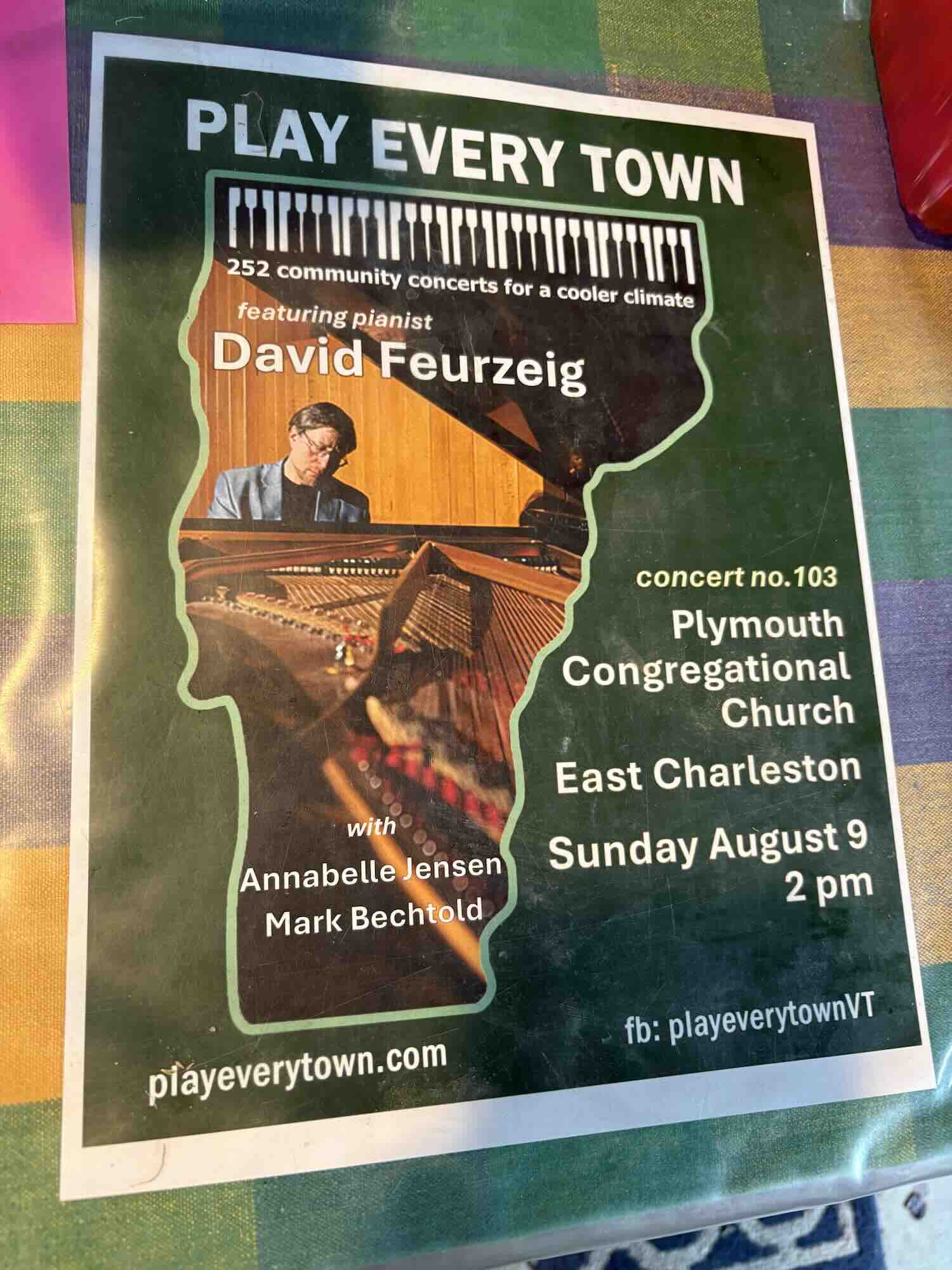 closeup of concert poster